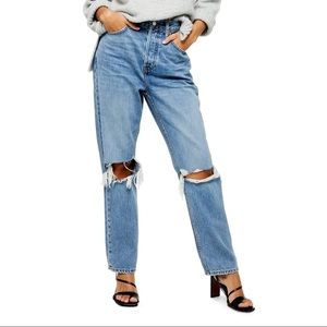 TopShop Ripped High Waist Dad Jeans